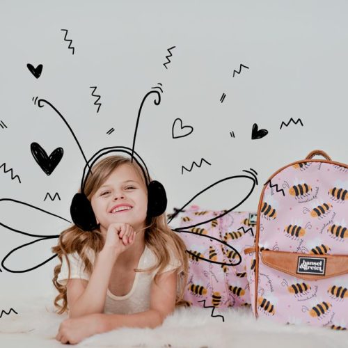 Kids Backpack with genuine leather trim