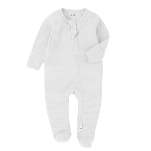 Boki Baby Ivory Organic Cotton Baby Sleepsuit with Zip