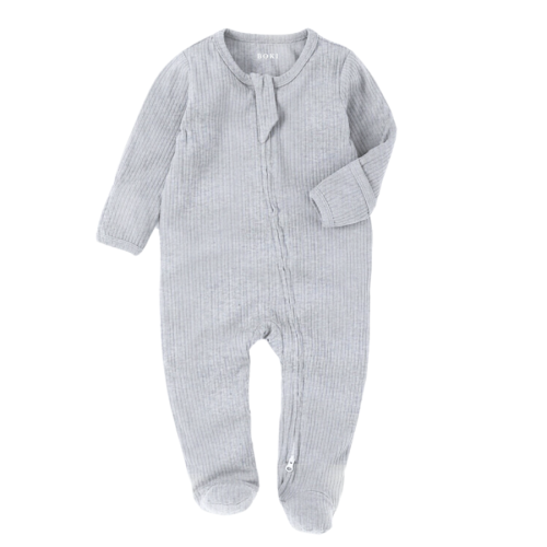 Boki Baby Ivory Organic Cotton Baby Sleepsuit with Zip