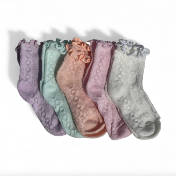 Girls 5 Pack Cotton Summer Socks