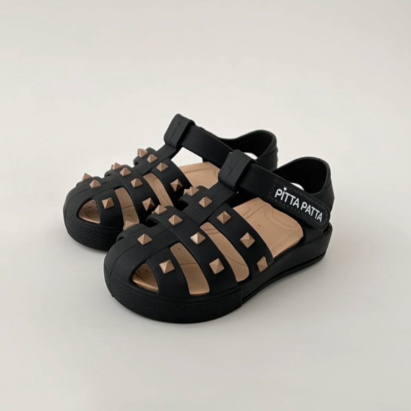 Jelly Sandals | Black with Studs