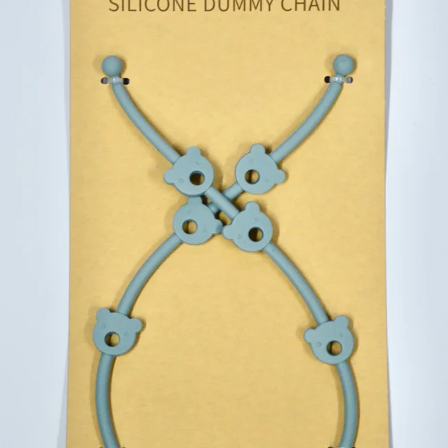 Silicone Adjustable Pacifier Chains: Petrol