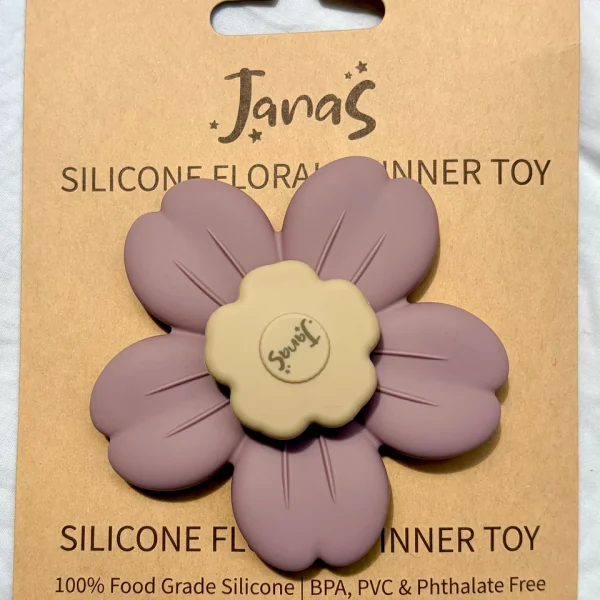 Silicone Bloom Spinner Toy - Lilac and Cream