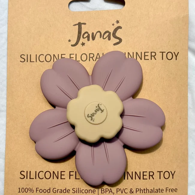Silicone Bloom Spinner Toy - Lilac and Cream