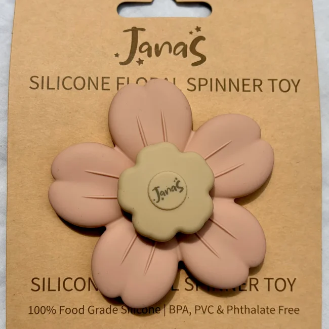 Silicone Bloom Spinner Toy - Pink and Cream