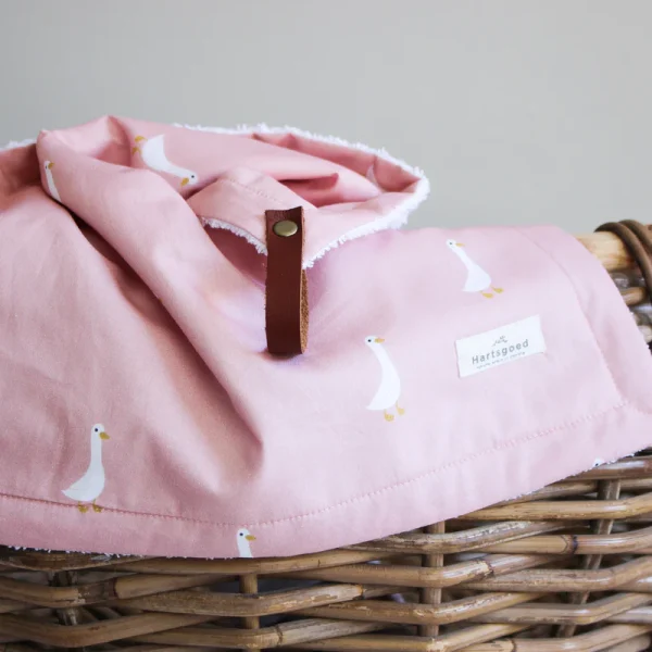 Cotton Burp Cloth | Ducks | Dusty Rose