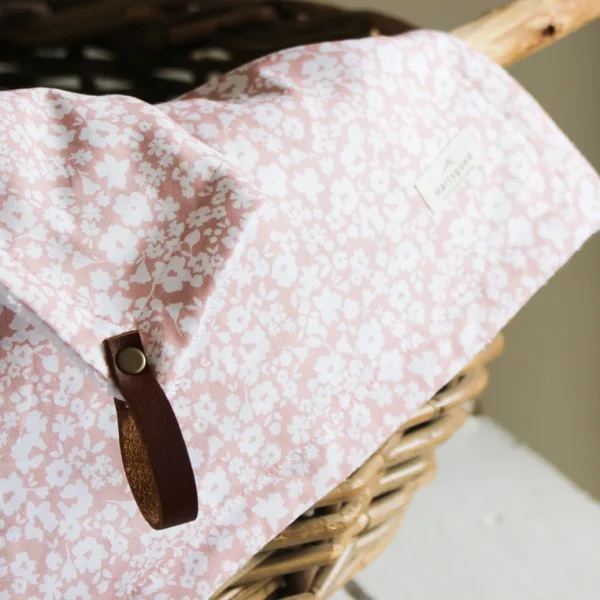 Cotton Burp Cloth | Fields of Flowers | Dusty Rose