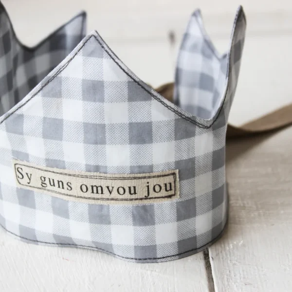 Birthday Crown | Grey English & Afrikaans Blessing
